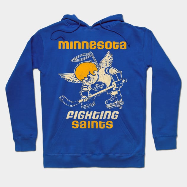 Defunct Minnesota Fighting Saints Hockey Team Hoodie by Defunctland